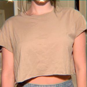 Olive Green Wet Seal Cropped Tee